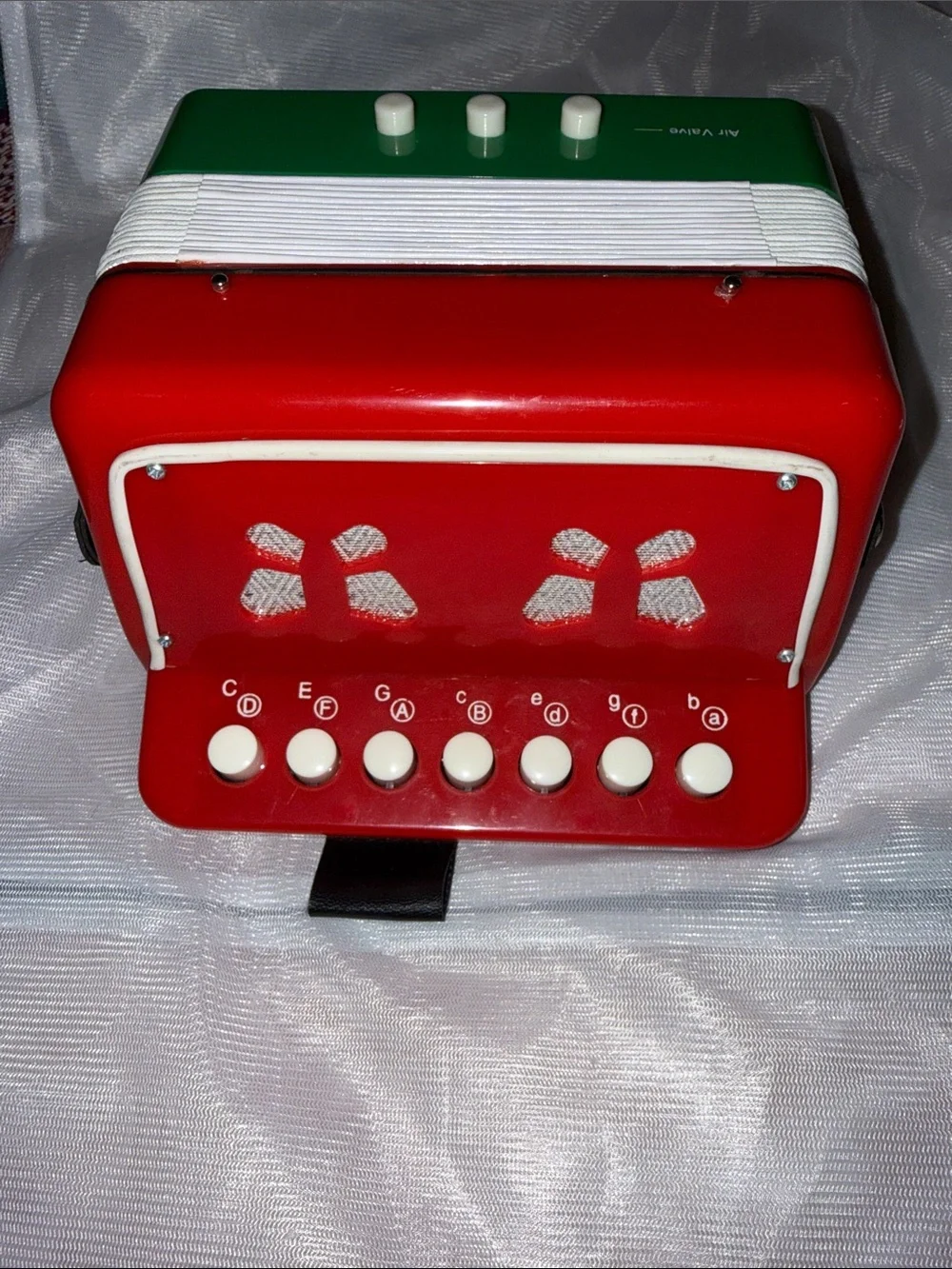 Red and Green Kids Toy Accordion - Musical Play Instrument